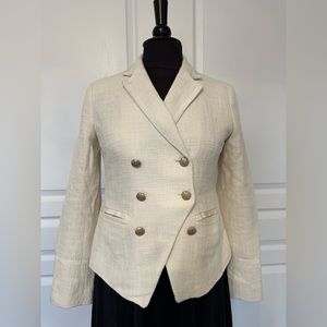 Banana Republic Factory Cream Double Breasted Blazer Size 4